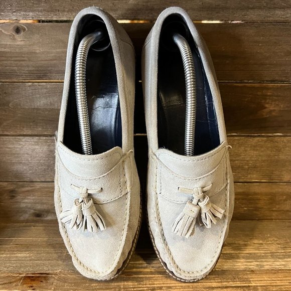 Mens Cole Haan Pinch Classic Maine Gray Suede Tassel‎ Loafers Shoes Size 9 M GUC main image 4